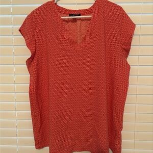 Hilary Radley Orange Cap Sleeve Boxy Blouse